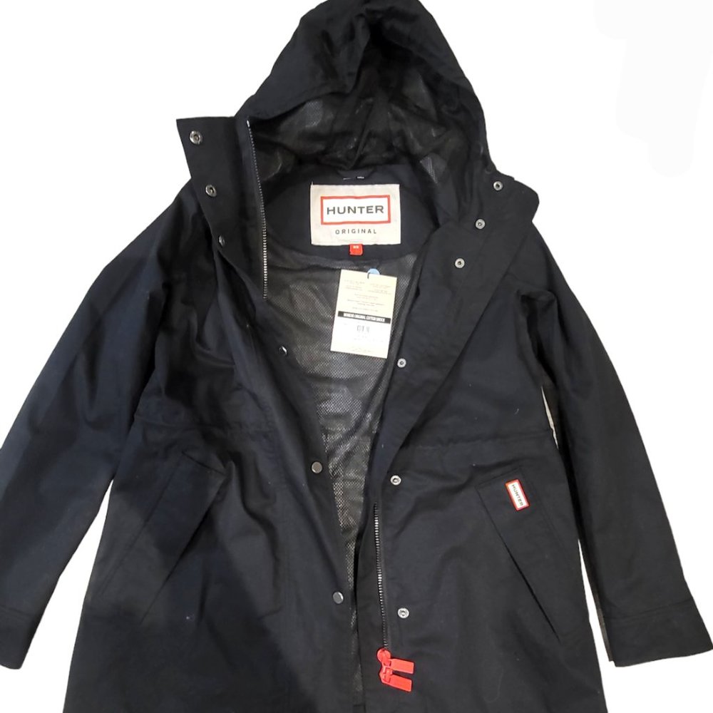 Hunter Original Cotton Smock Water Resistant Long Sleeve Hooded Rain Jacket